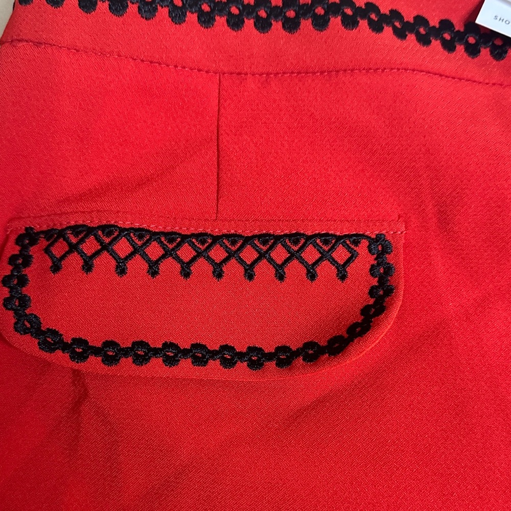 English Factory High Waist Red Shorts with Black Trim - Picture 4 of 4